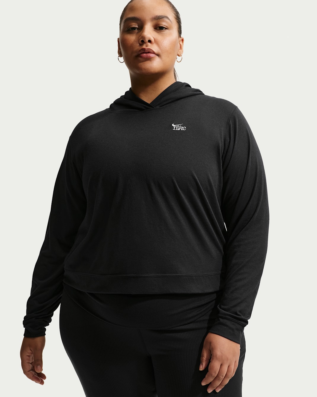 Nike Sportswear Chill Knit Women's Lightweight Hoodie (Plus Size) - Black/Chalk