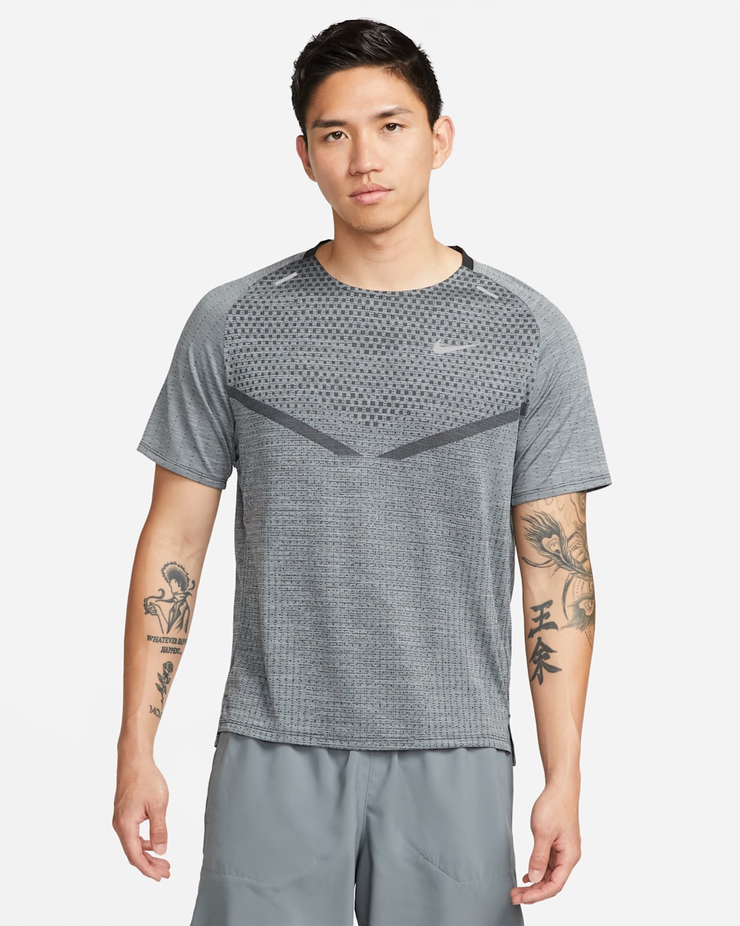 Nike Dri-FIT ADV TechKnit Ultra Men's Short-Sleeve Running Top - Black/Smoke Grey