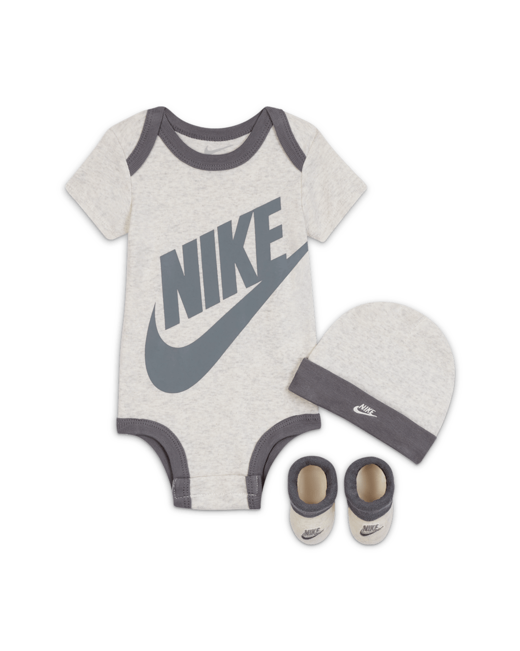 Nike Baby (0–6M) 3-Piece Set - Pale Ivory/Ivory Heather