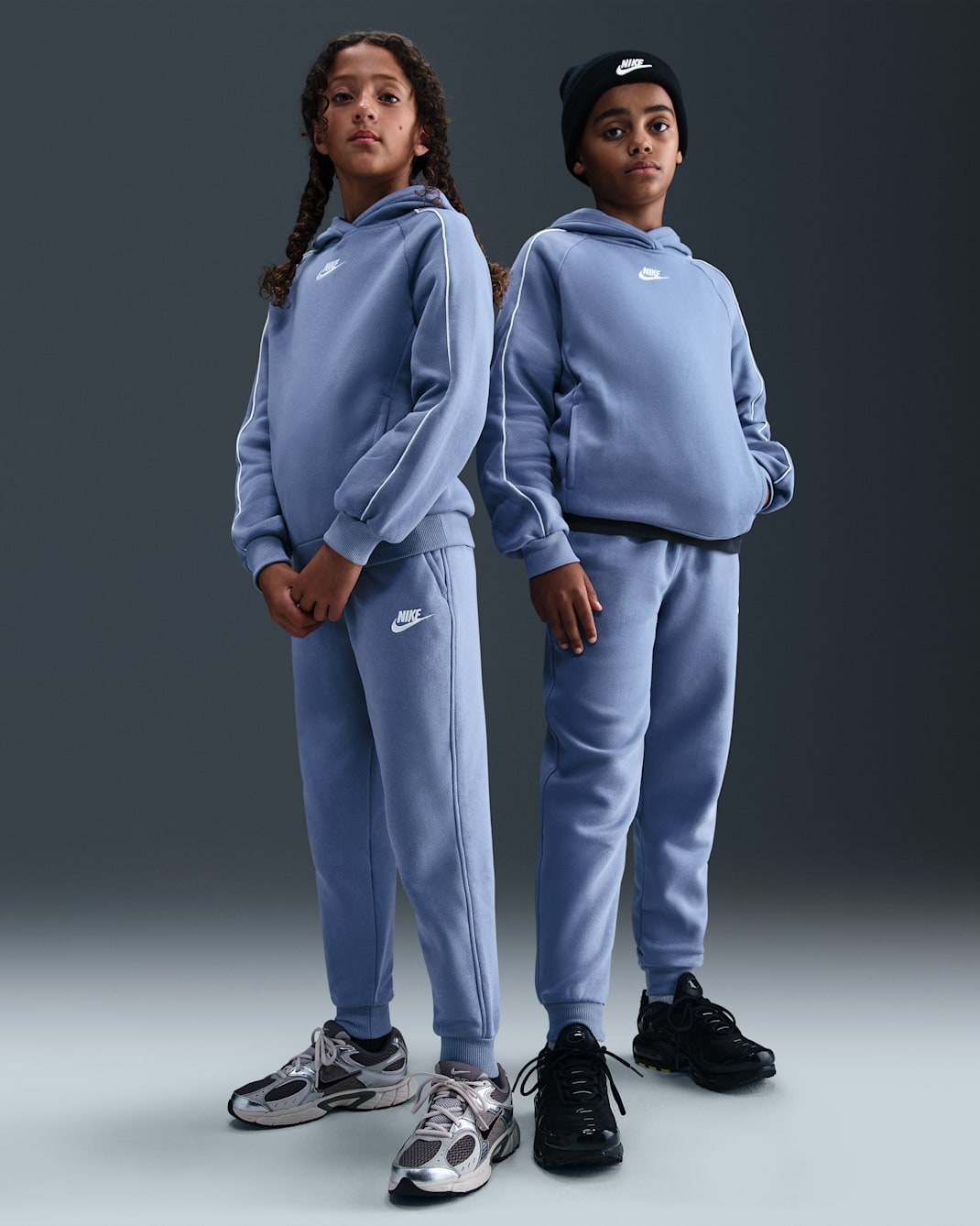 Survêtement à capuche Nike Sportswear Club Fleece pour ado - World Indigo/World Indigo/Blanc/Blanc