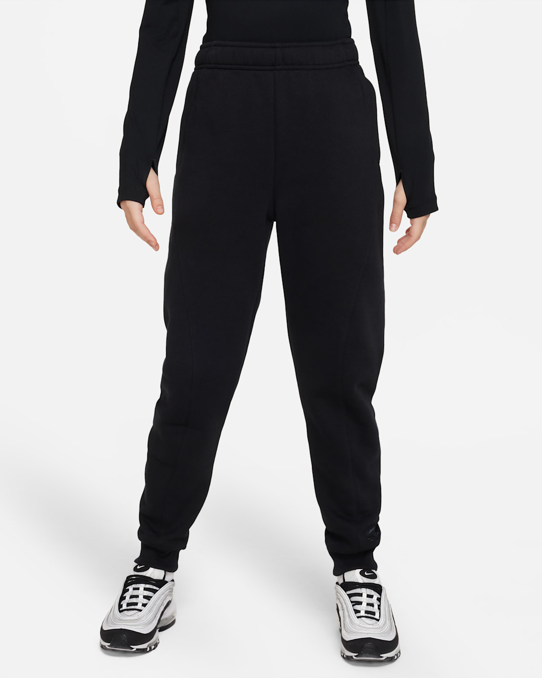 ナイキ エア ジュニア (ガールズ) フレンチ テリー パンツ - ブラック/ブラック/アンスラサイト