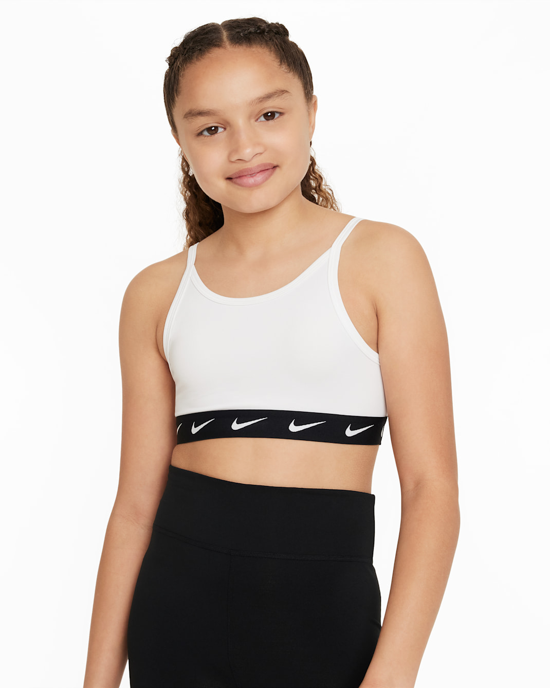 Nike One Girls' Sports Bra - White/Black