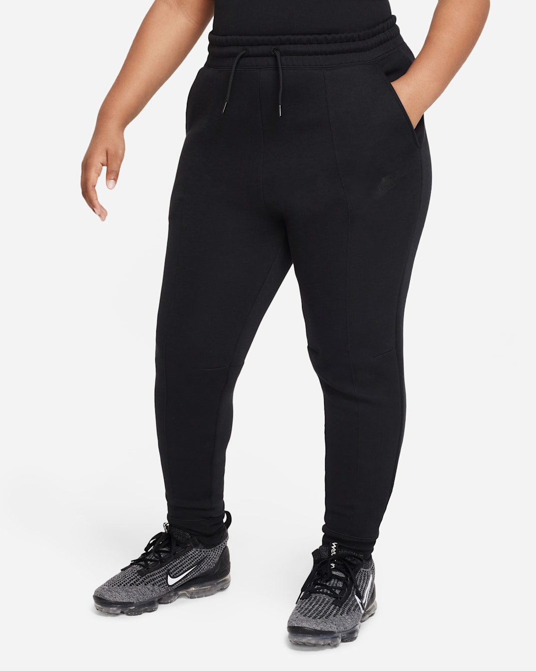 Nike Sportswear Tech Fleece Big Kids' (Girls') Joggers (Extended Size) - Black/Black/Black