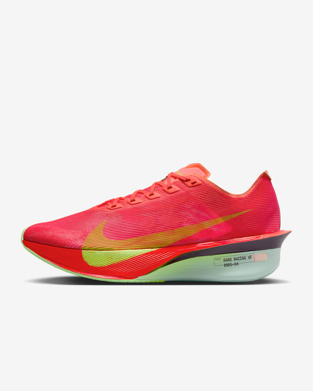Nike Vaporfly 4 Men's Road Racing Shoes - Bright Crimson/Mint Foam/Cave Purple/Lime Blast