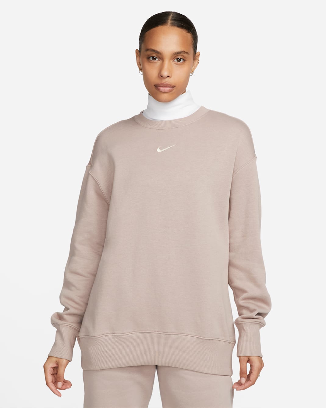 Nike Sportswear Phoenix Fleece Women's Oversized Crew-Neck Sweatshirt - Diffused Taupe/Sail
