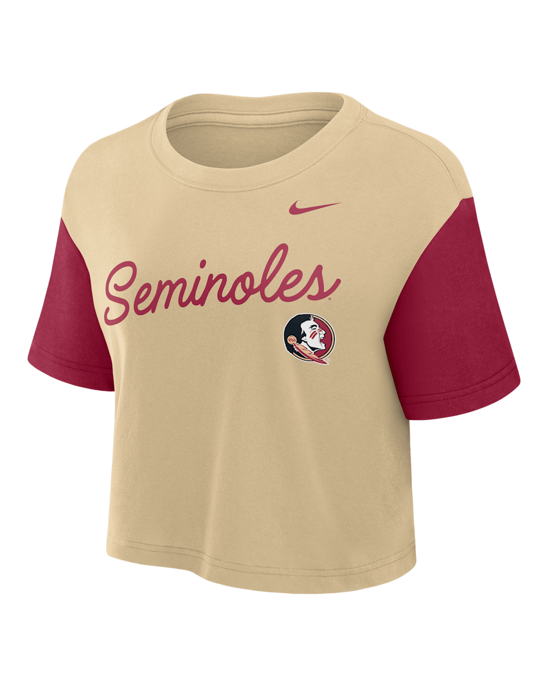 Florida State Script Women's Nike Dri-FIT College Cropped T-Shirt - Gold