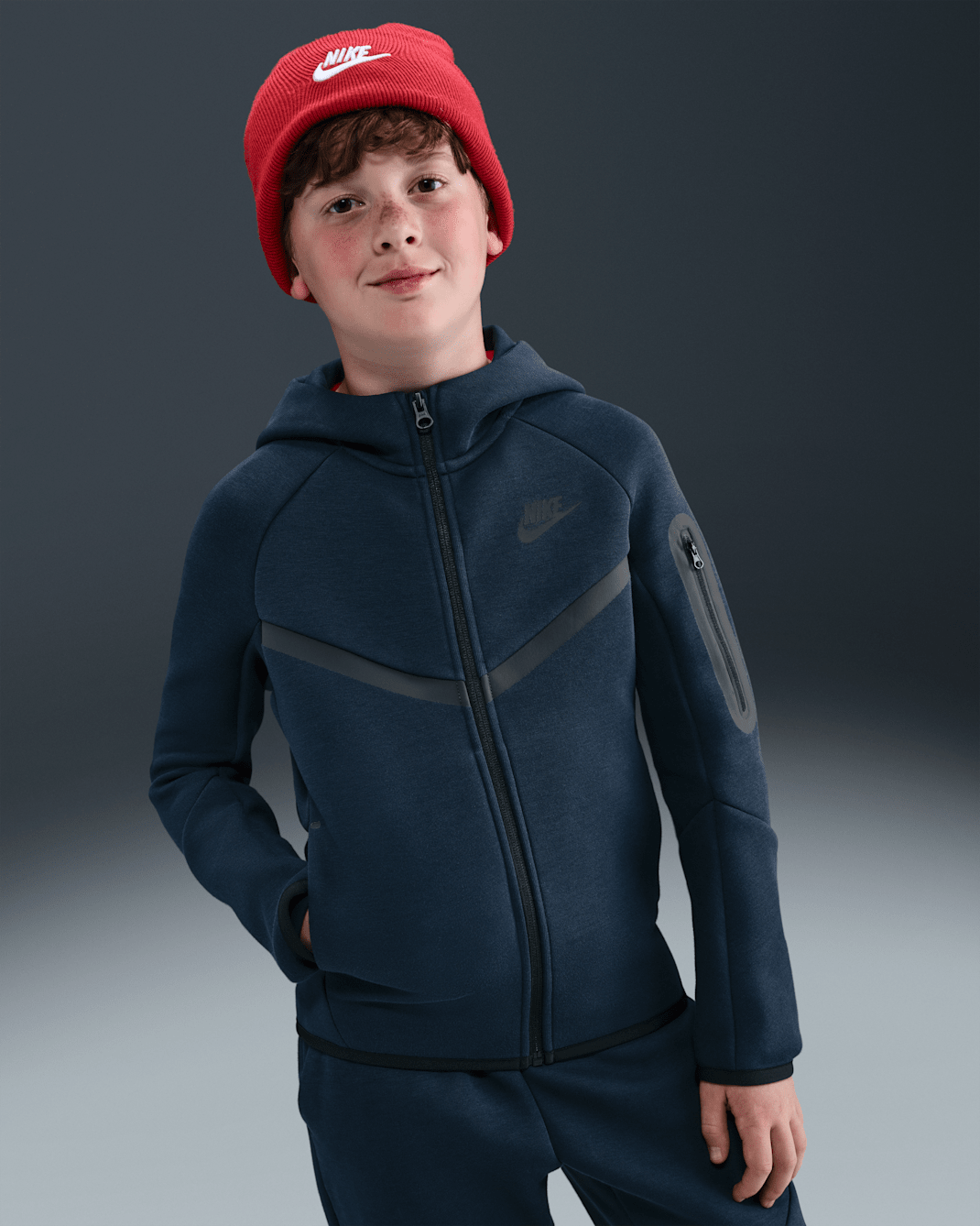Nike Sportswear Tech Fleece Dessuadora amb caputxa i cremallera completa - Nen/a - Obsidian/Negre/Negre