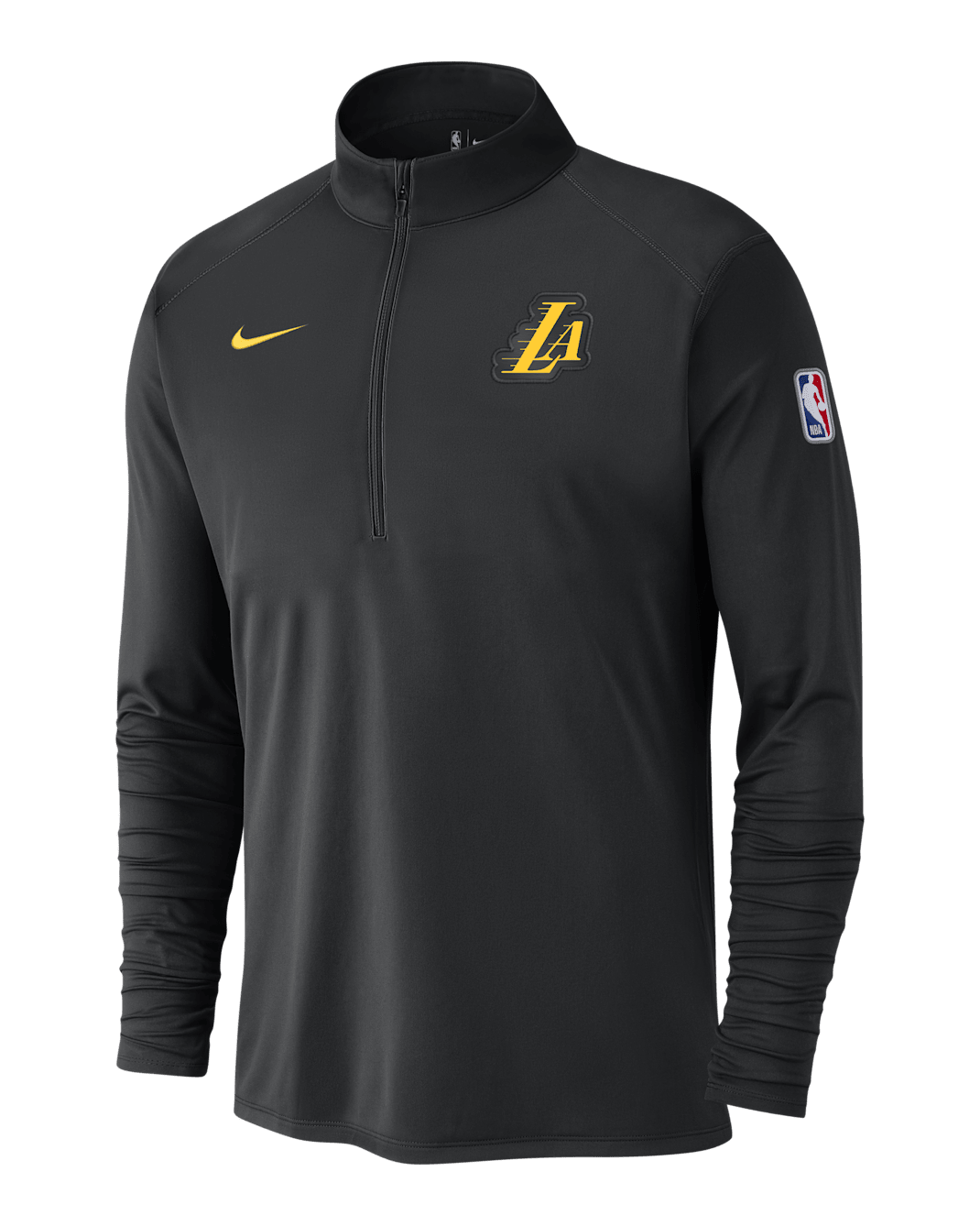 Los Angeles Lakers City Edition Men's Nike Dri-FIT NBA 1/2-Zip Long-Sleeve Top - Black/Black/Amarillo