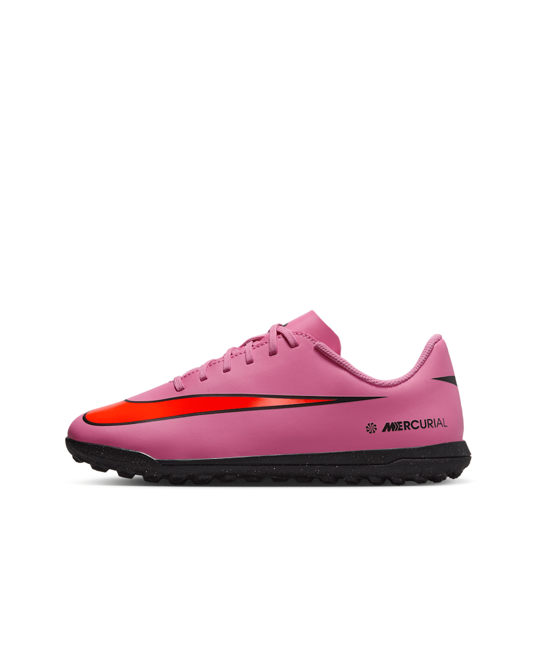 Nike Jr. Mercurial Vapor 16 Club low-top voetbalschoenen voor kleuters/kids (turf) - Magic Flamingo/Total Crimson/Zwart