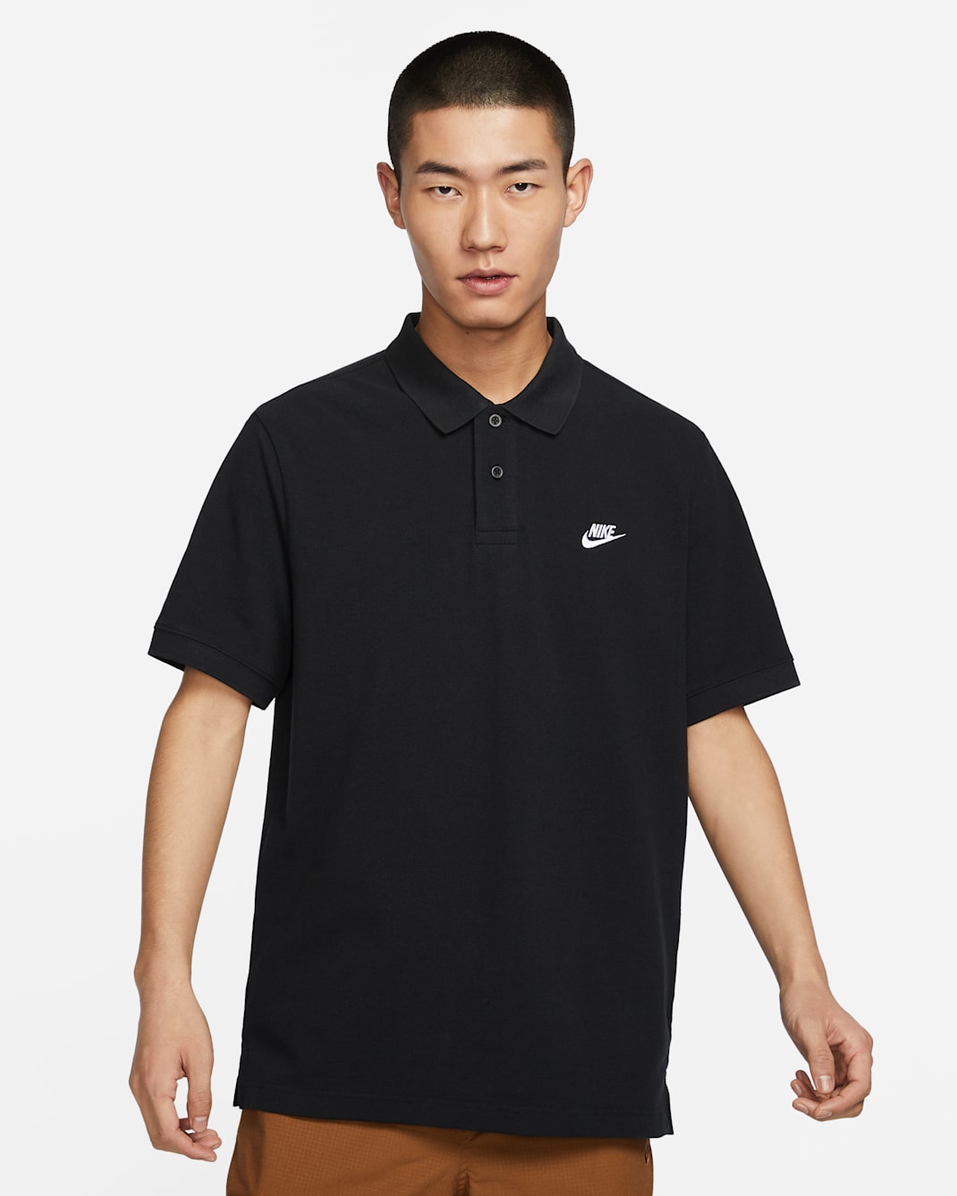 เสื้อโปโลแขนสั้นผู้ชาย Nike Club - ดำ/ขาว