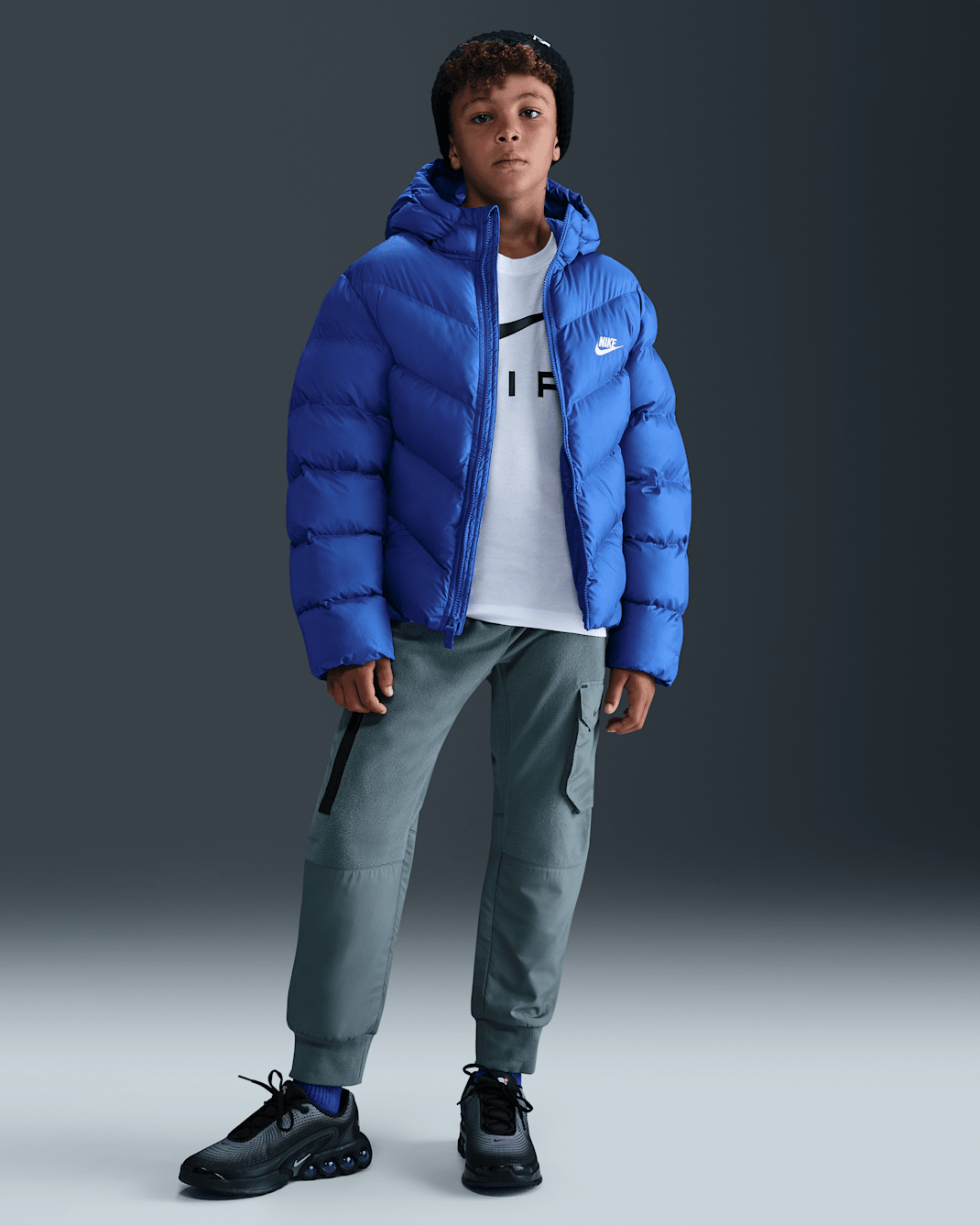 Nike Sportswear City Utility EasyOn Older Kids' Therma-FIT Winterized Trousers - Smoke Grey/Black