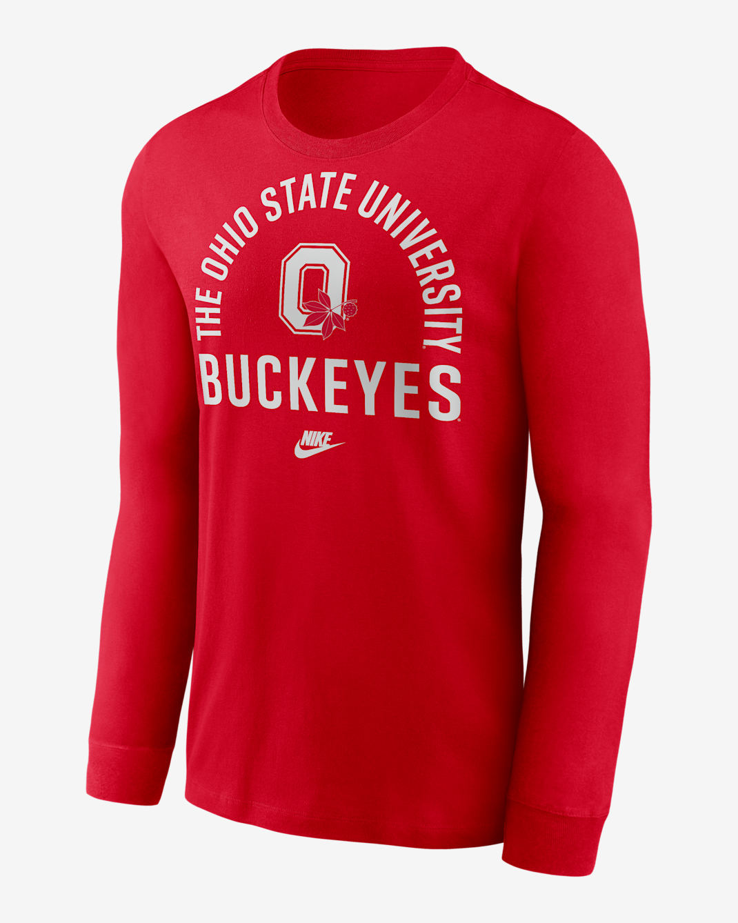 Ohio State Legacy Arched Logo Men's Nike College Long-Sleeve T-Shirt - Red