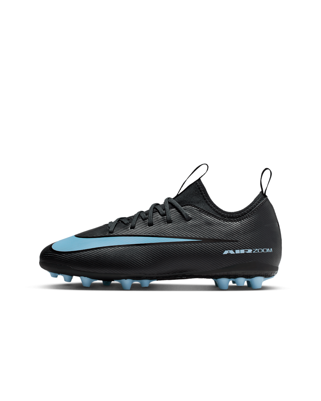 Nike Jr. Mercurial Vapor 16 Academy Düşük Bilekli Küçük/Genç Çocuk Suni Çim Kramponu - Siyah/Ice Blue