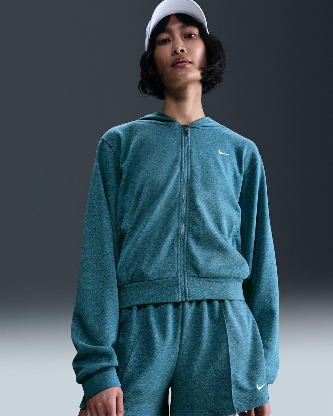 Nike Sportswear Chill Terry Women's Loose Full-Zip French Terry Hoodie - Smokey Blue/Heather/Sail