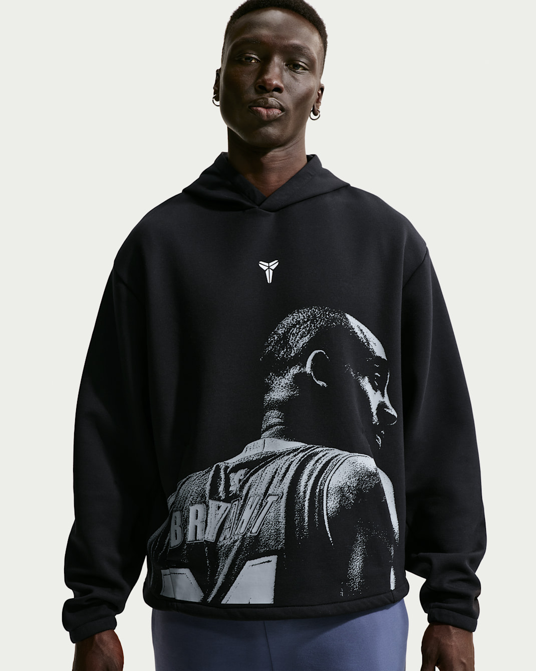 Kobe Men's Dri-FIT Fleece Pullover Basketball Hoodie - Black/White