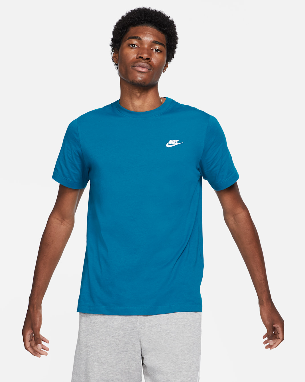 Nike Sportswear Club Men's T-Shirt - Green Abyss/White