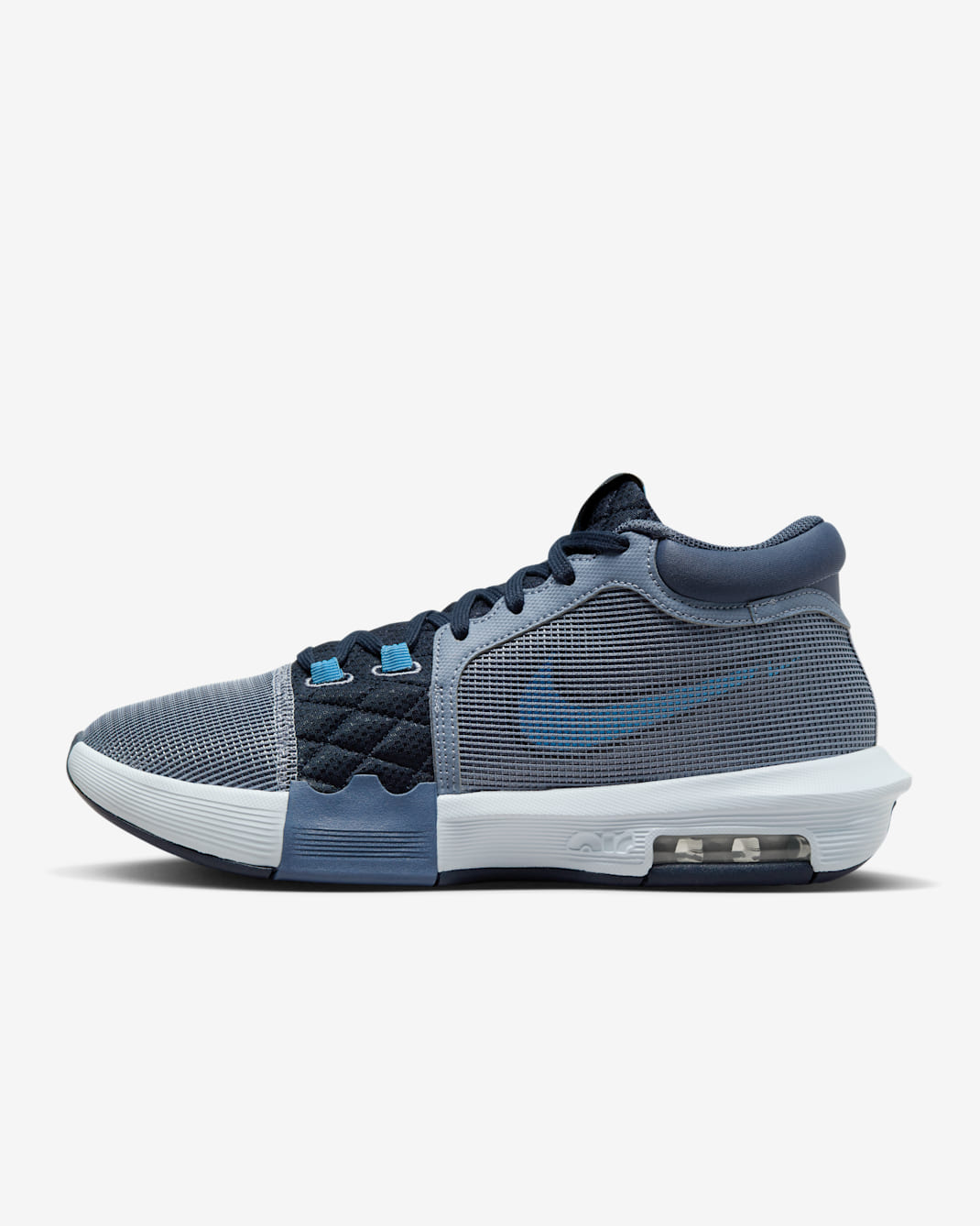 LeBron Witness 8 EP Basketball Shoes - Ashen Slate/Diffused Blue/University Blue/White