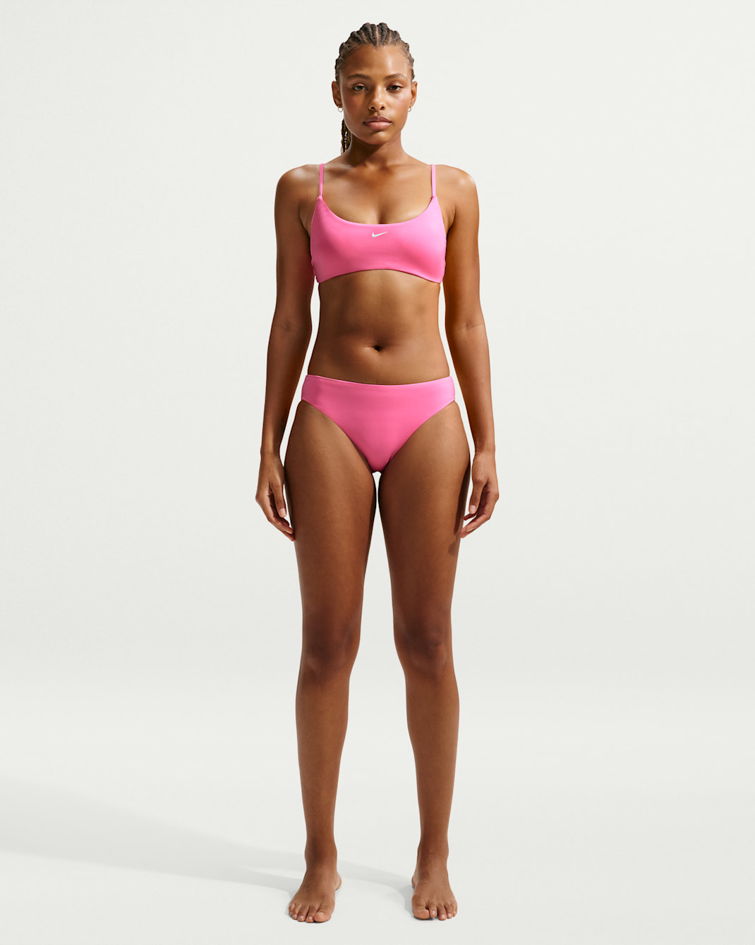 Parte de abajo de bikini estilo hipster para mujer Nike Swim Essential - Rosa resplandor/Blanco