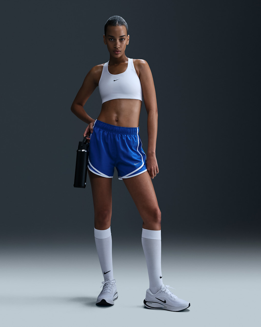 Nike Tempo Women's Dri-FIT Mid-Rise Brief-Lined Running Shorts - Hyper Royal/Hyper Royal/White