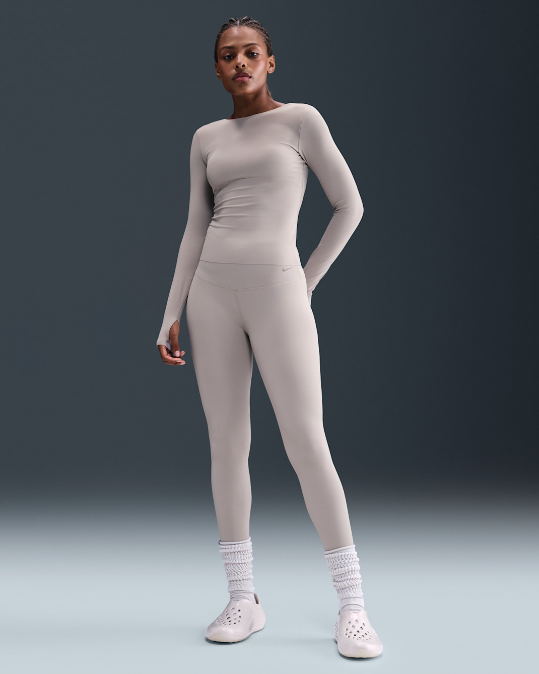 Nike Zenvy Women's High-Waisted 7/8 Leggings - College Grey/Black