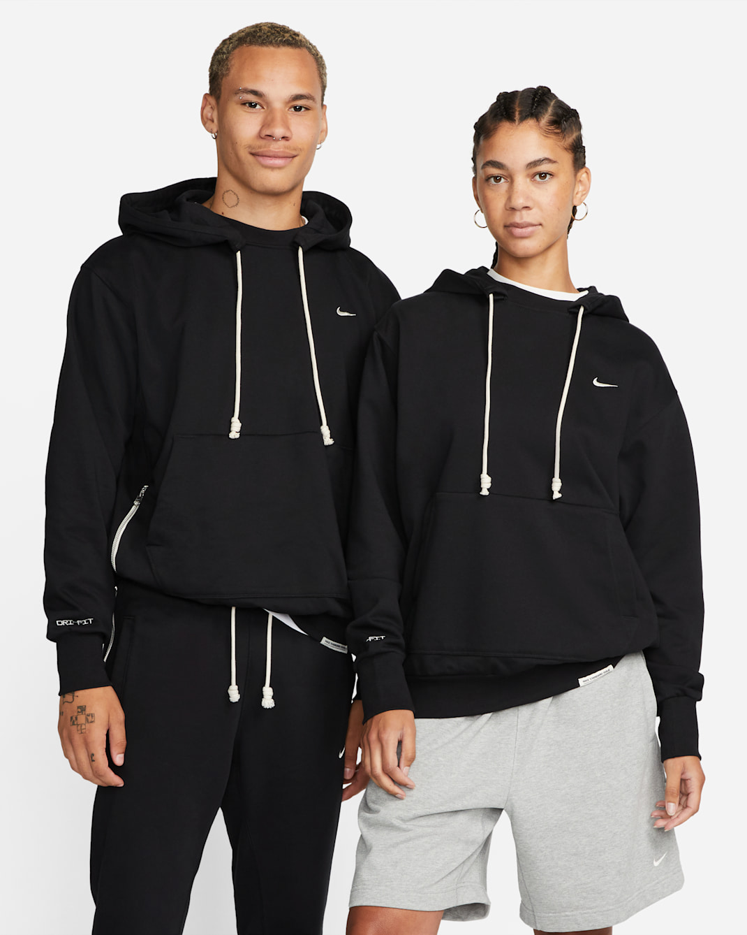 Nike Standard Issue Men's Dri-FIT Pullover Basketball Hoodie - Black/Pale Ivory
