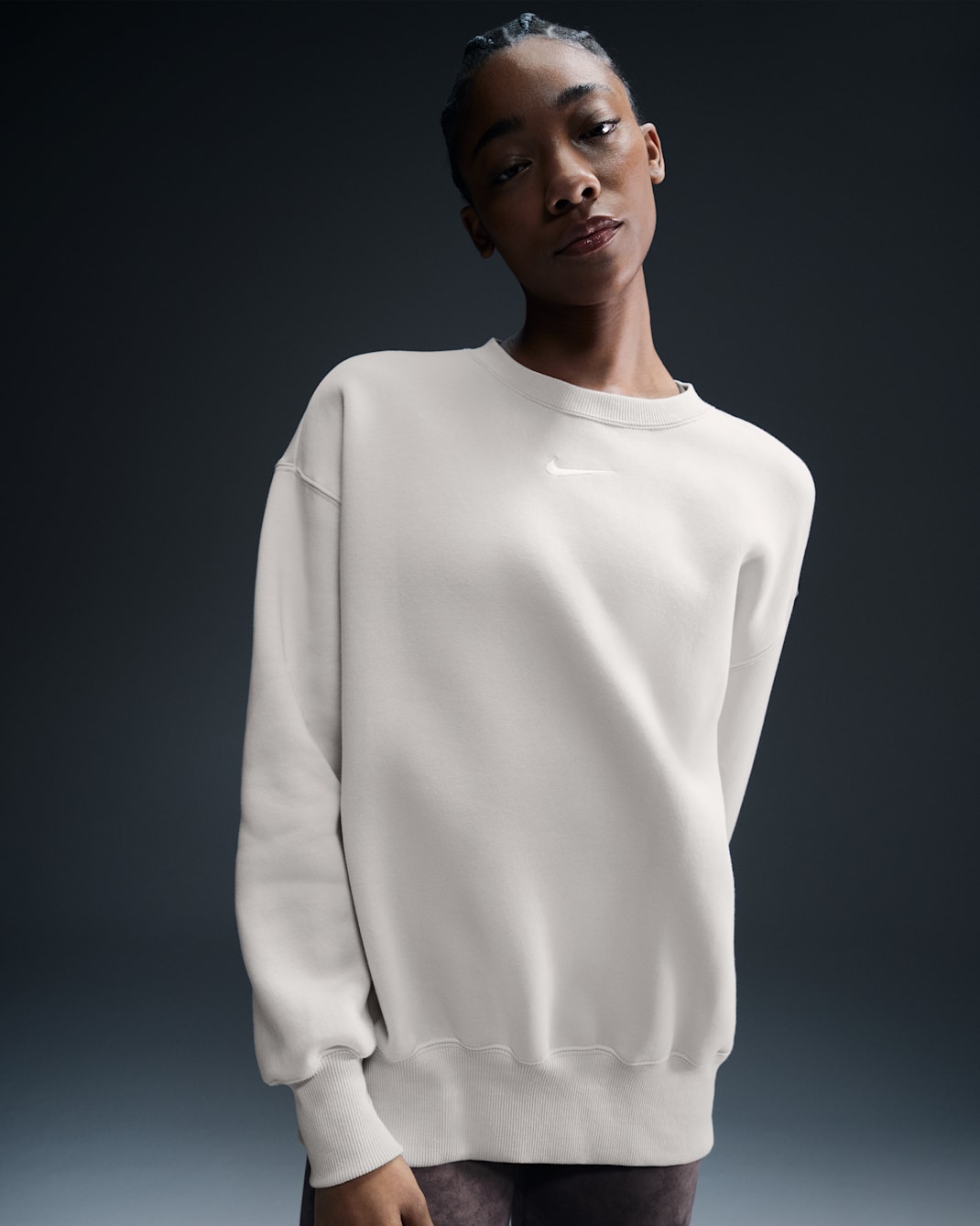 Nike Sportswear Phoenix Fleece Women's Oversized Crew-Neck Sweatshirt - Light Orewood Brown/Sail