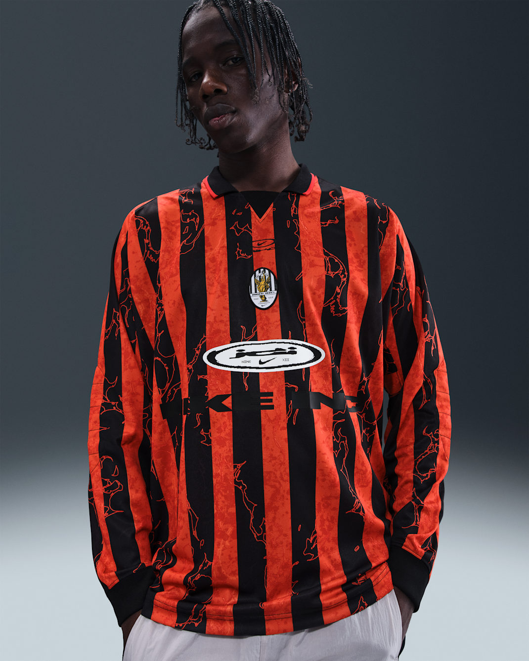 나이키 에어 남성 긴팔 저지 - 피칸테 레드/유니버시티 레드/블랙