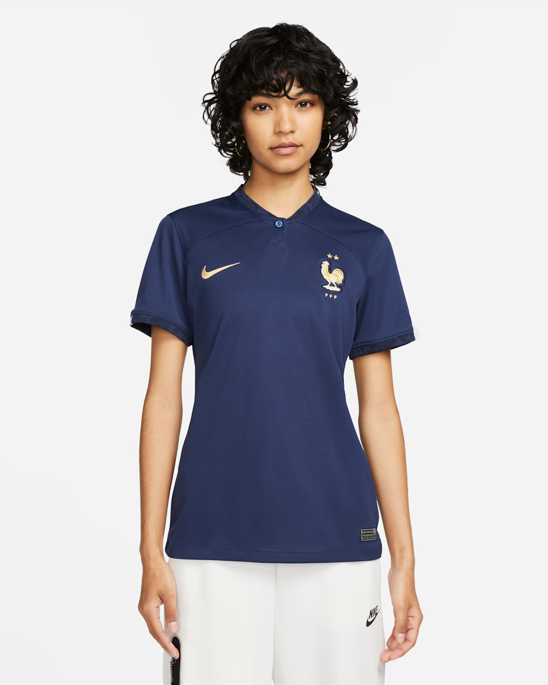 FFF 2022/23 Stadium Home Women's Nike Dri-FIT Football Shirt - Midnight Navy/Midnight Navy/Midnight Navy/Metallic Gold