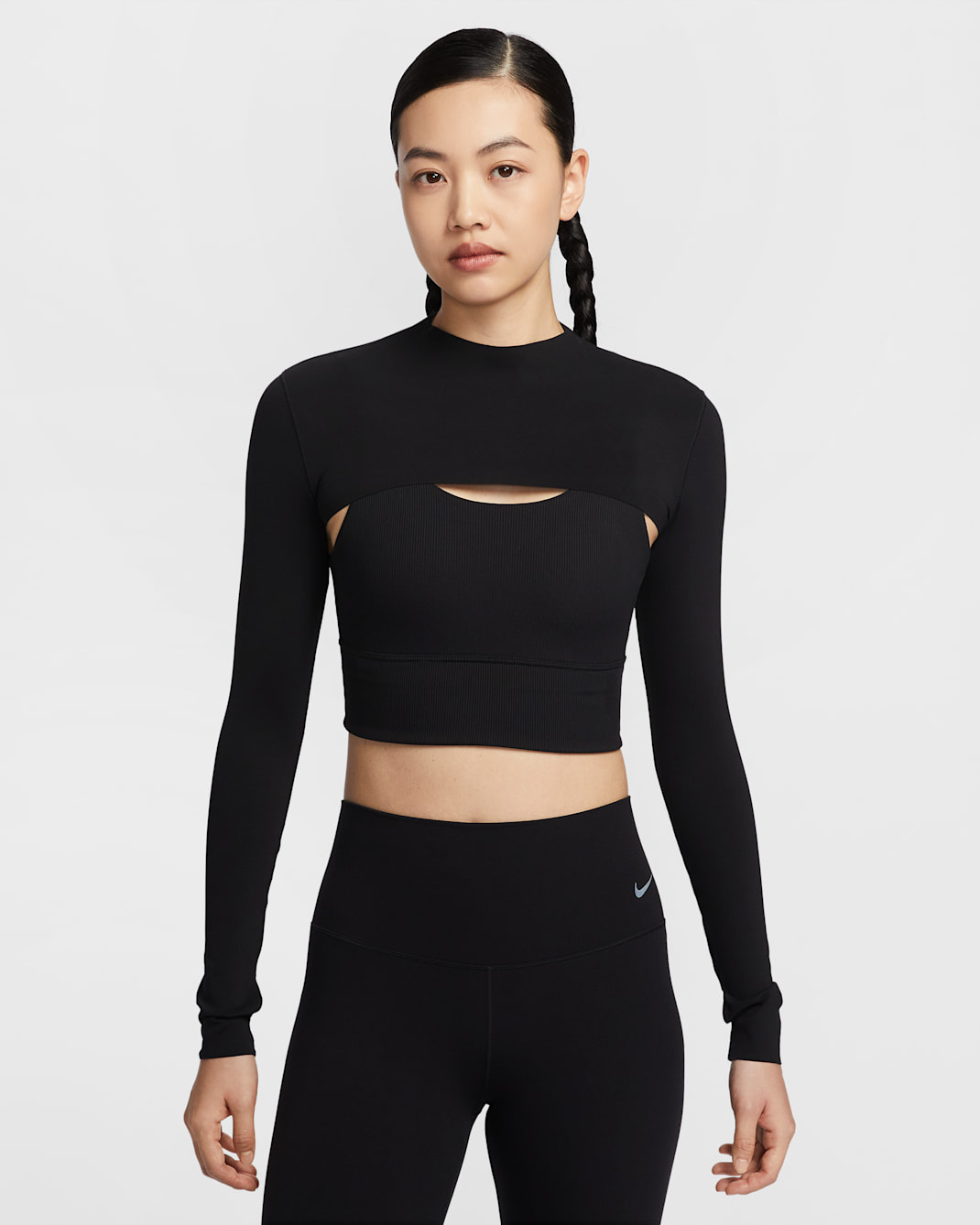Nike Zenvy Women's Dri-FIT Long-Sleeve Shrug Top - Black