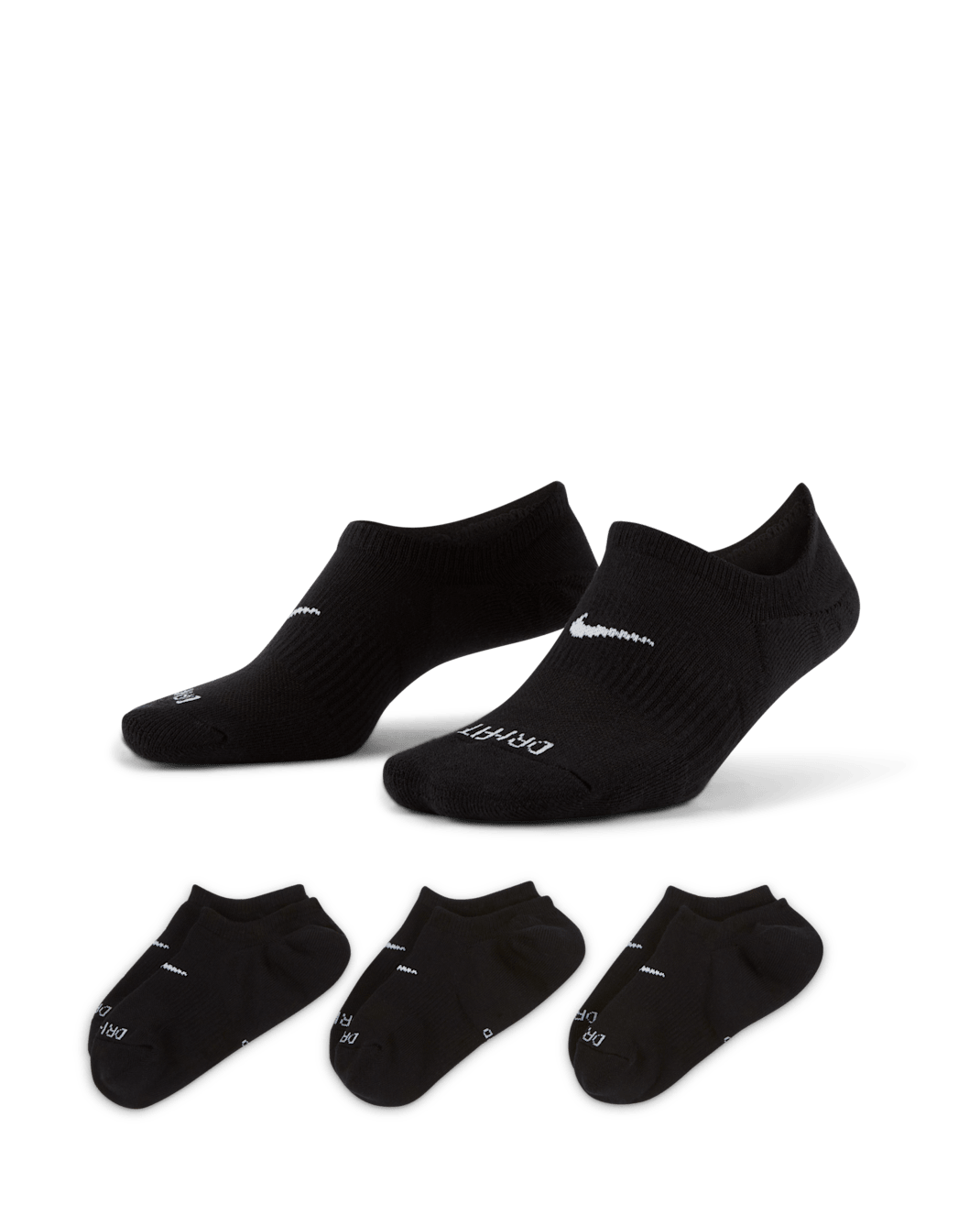 ถุงเท้าเทรนนิ่งผู้หญิงแบบซ่อน Nike Everyday Plus Cushioned (3 คู่) - หลายสี