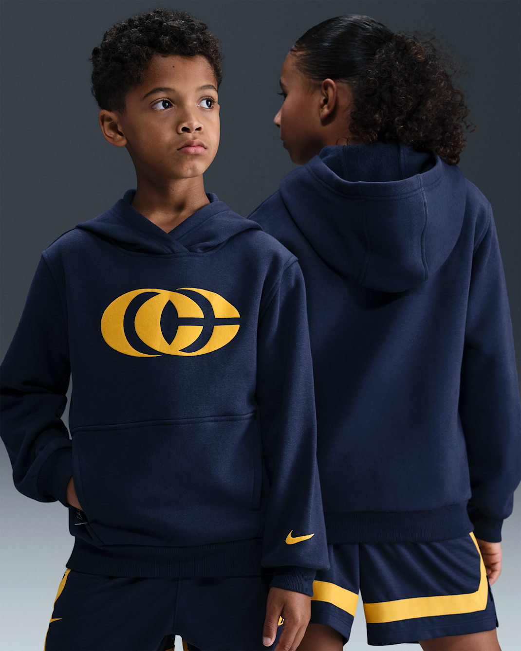 Caitlin Clark Big Kids' Fleece Pullover Hoodie - Midnight Navy/Amarillo/Amarillo