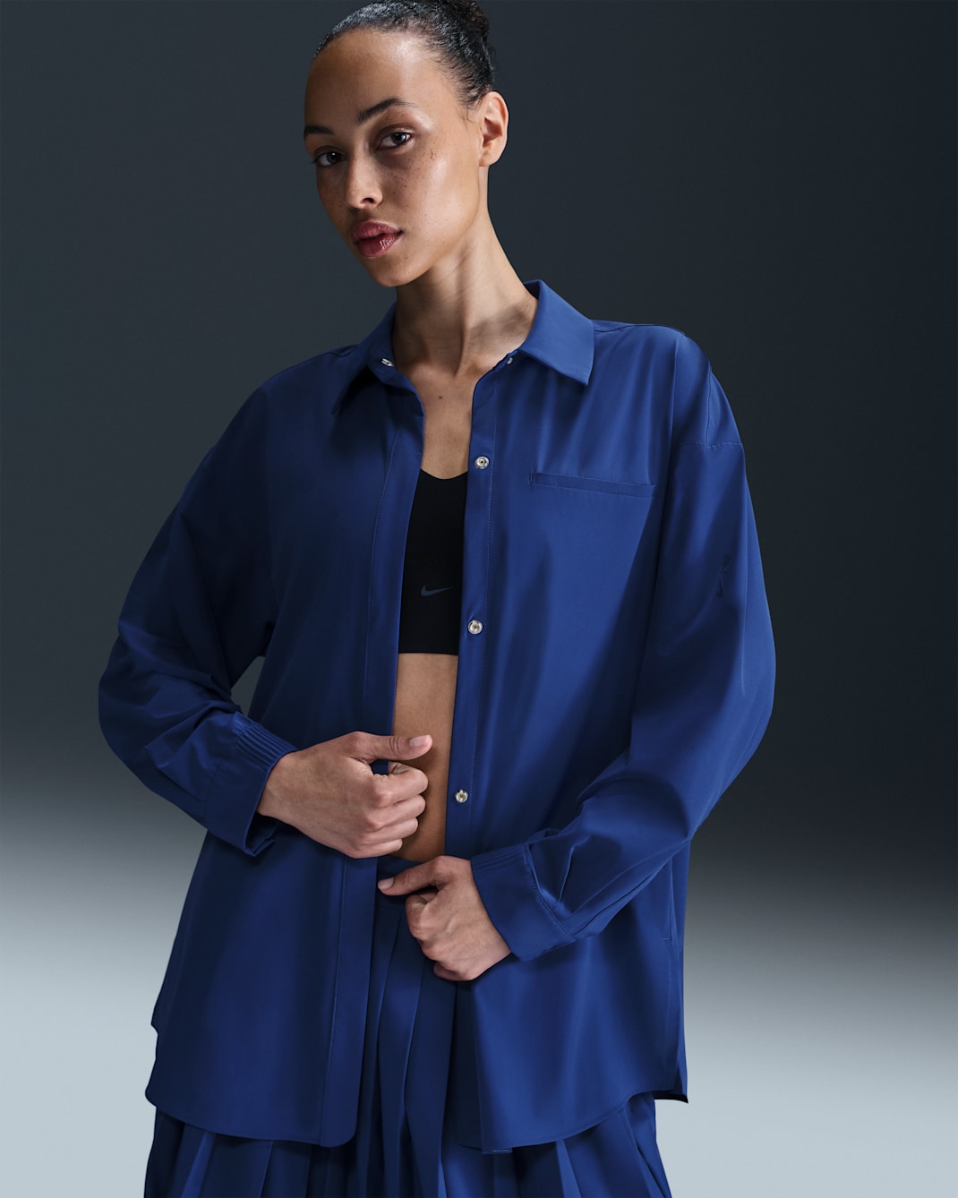 Nike 24.7 PerfectStretch Women's Dri-FIT Oversized Long-Sleeve Top - Deep Royal Blue/Blue Void