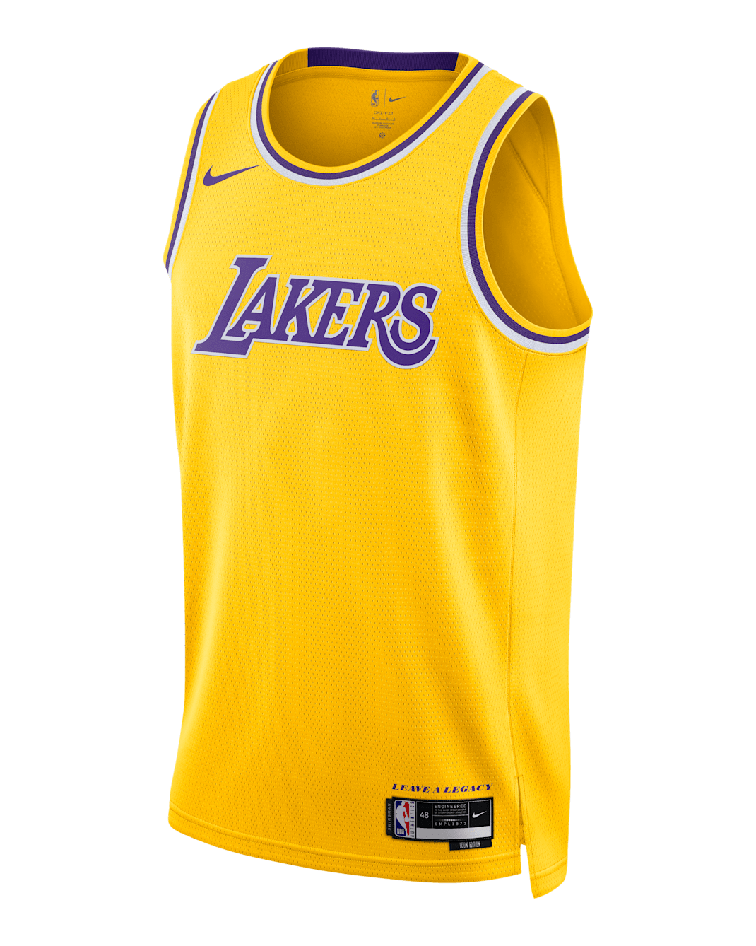 Jersey Nike Dri-FIT de la NBA Swingman para hombre Los Angeles Lakers Icon Edition - Amarillo/Morado campo