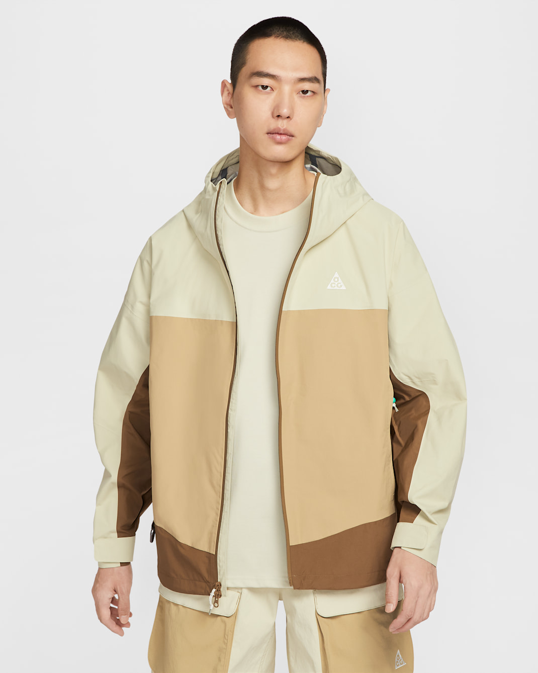 나이키 ACG '모르포' 남성 스톰 핏 ADV 레인 재킷 - 라이트 카키/파라슈트 베이지/서밋 화이트