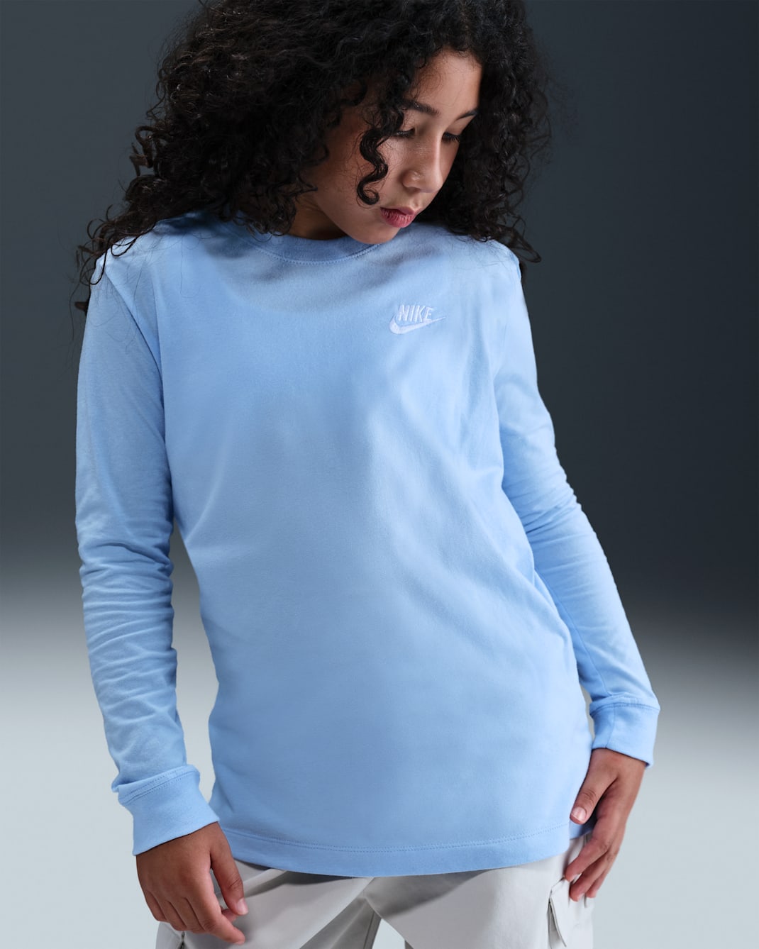 Nike Sportswear Big Kids' Long-Sleeve T-Shirt - Royal Tint