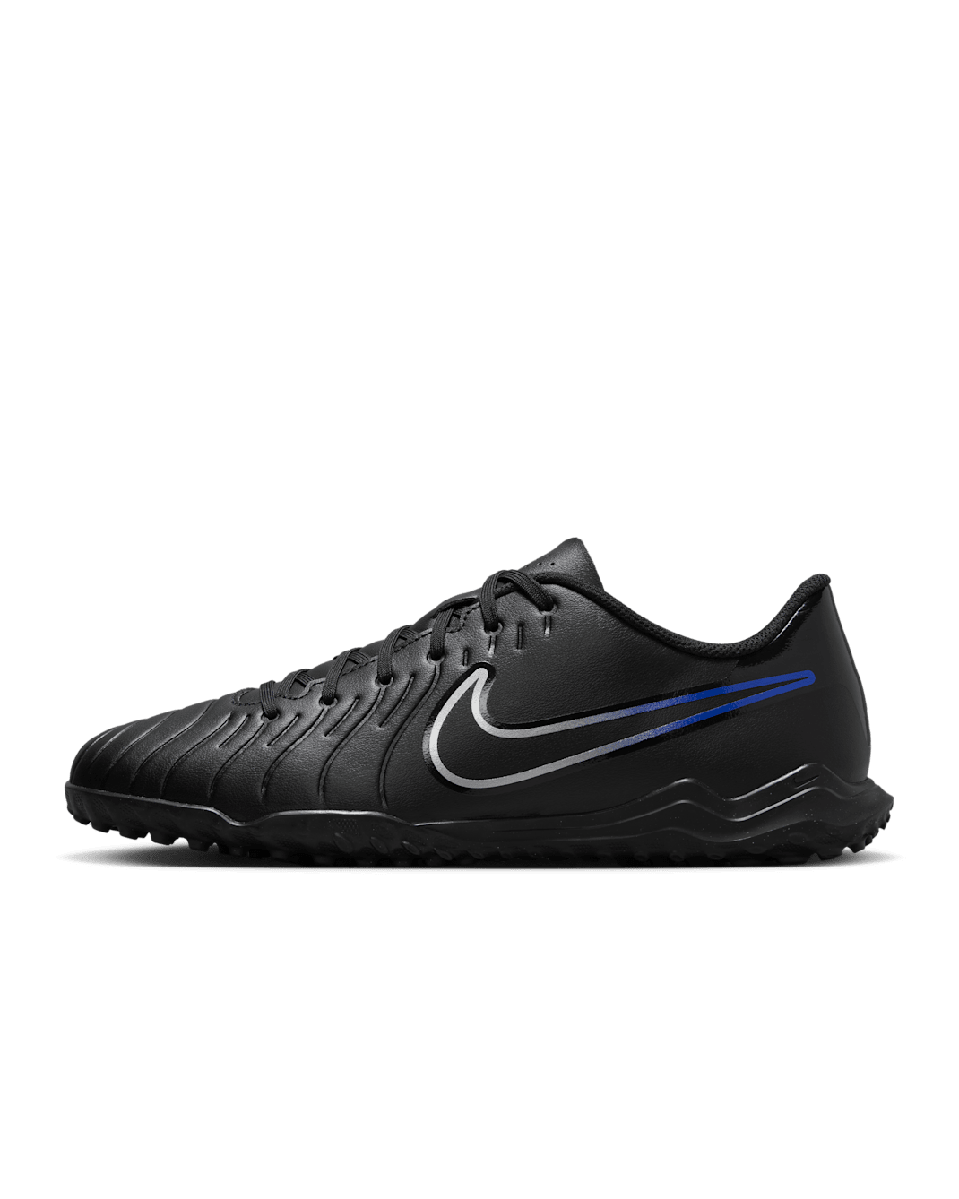 Nike Tiempo Legend 10 Club 人工短草草皮低筒足球鞋 - 黑色/Hyper Royal/Chrome
