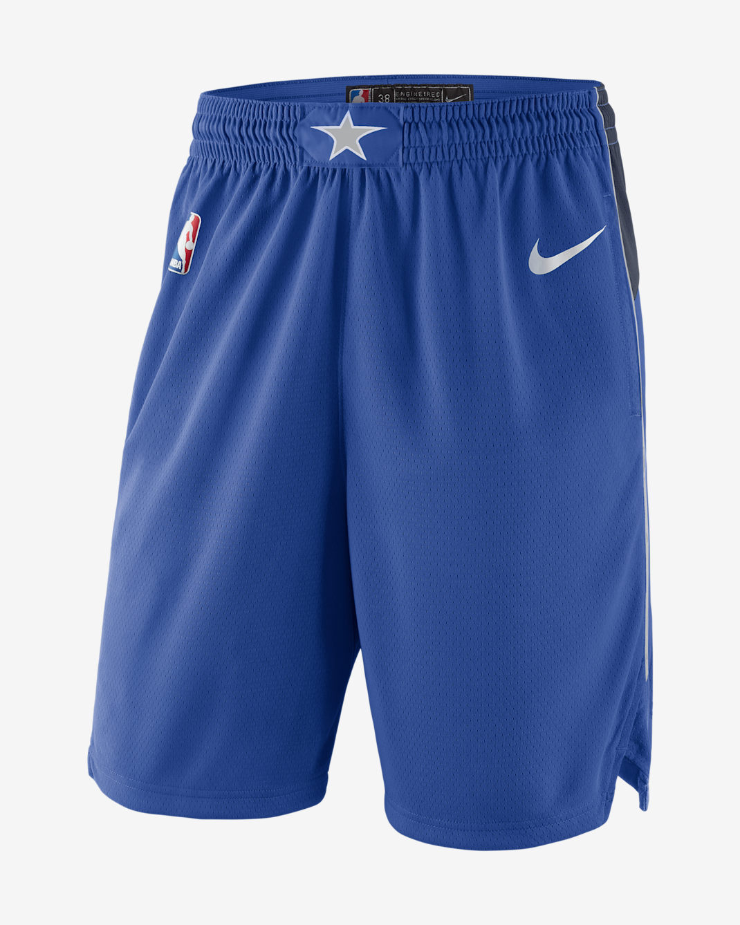 Calções NBA Nike Swingman Dallas Mavericks Icon Edition para homem - Game Royal/College Navy/Prateado Flat/Branco