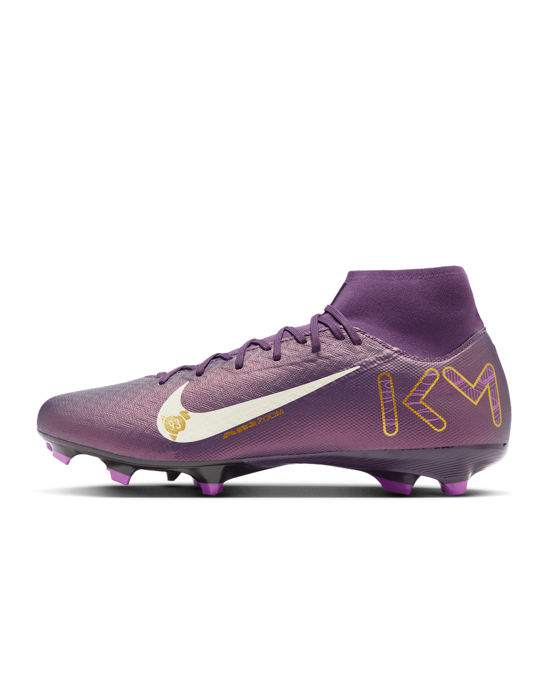 Nike Mercurial Superfly 10 Academy "Kylian Mbappé" Multi-Ground High-Top Soccer Cleats - Grand Purple/Pale Ivory