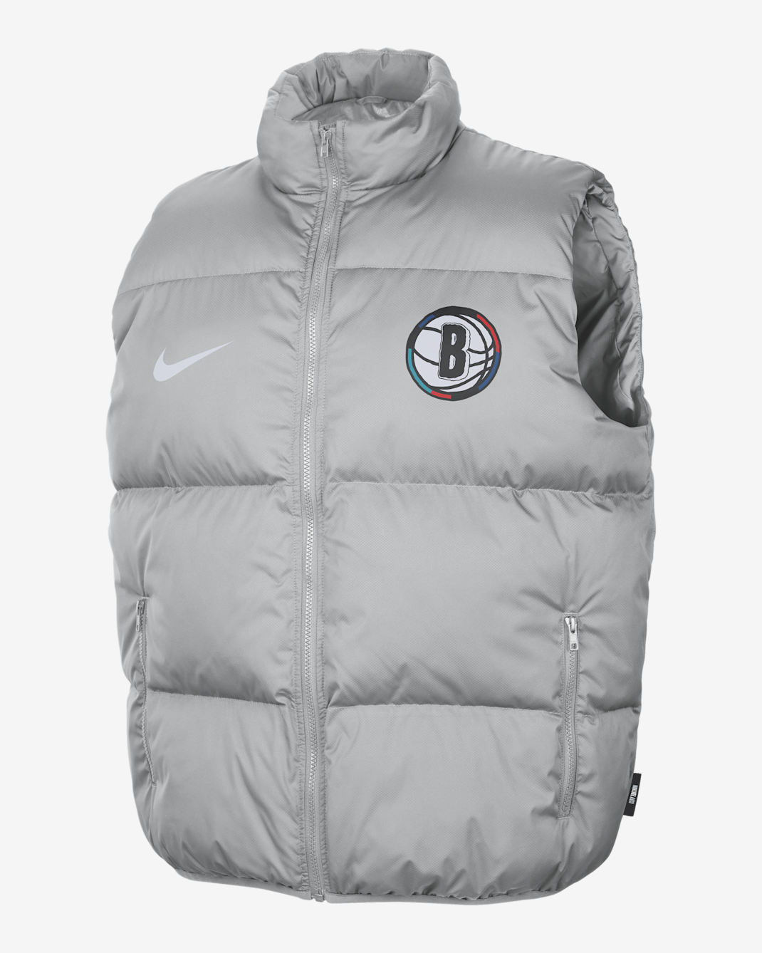 Brooklyn Nets City Edition Men's Nike NBA Puffer Vest - Flat Silver