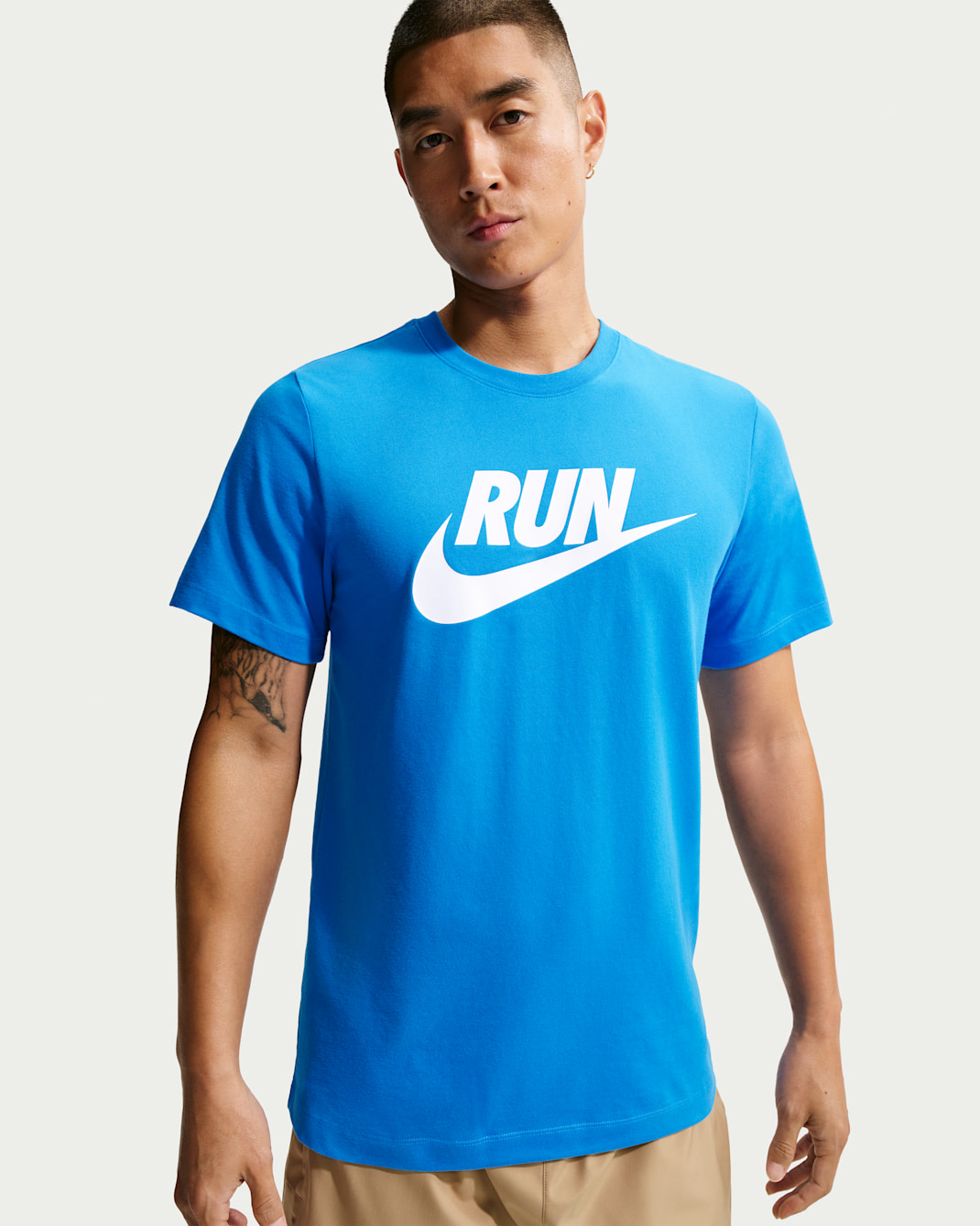 Nike Men's Dri-FIT Running T-Shirt - Blue Hero/White
