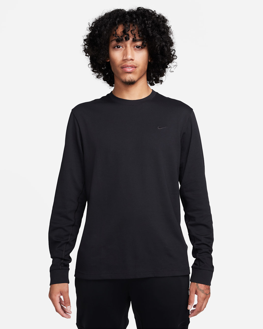Nike Primary Men's Dri-FIT Long-Sleeve Versatile Top - Black/Black