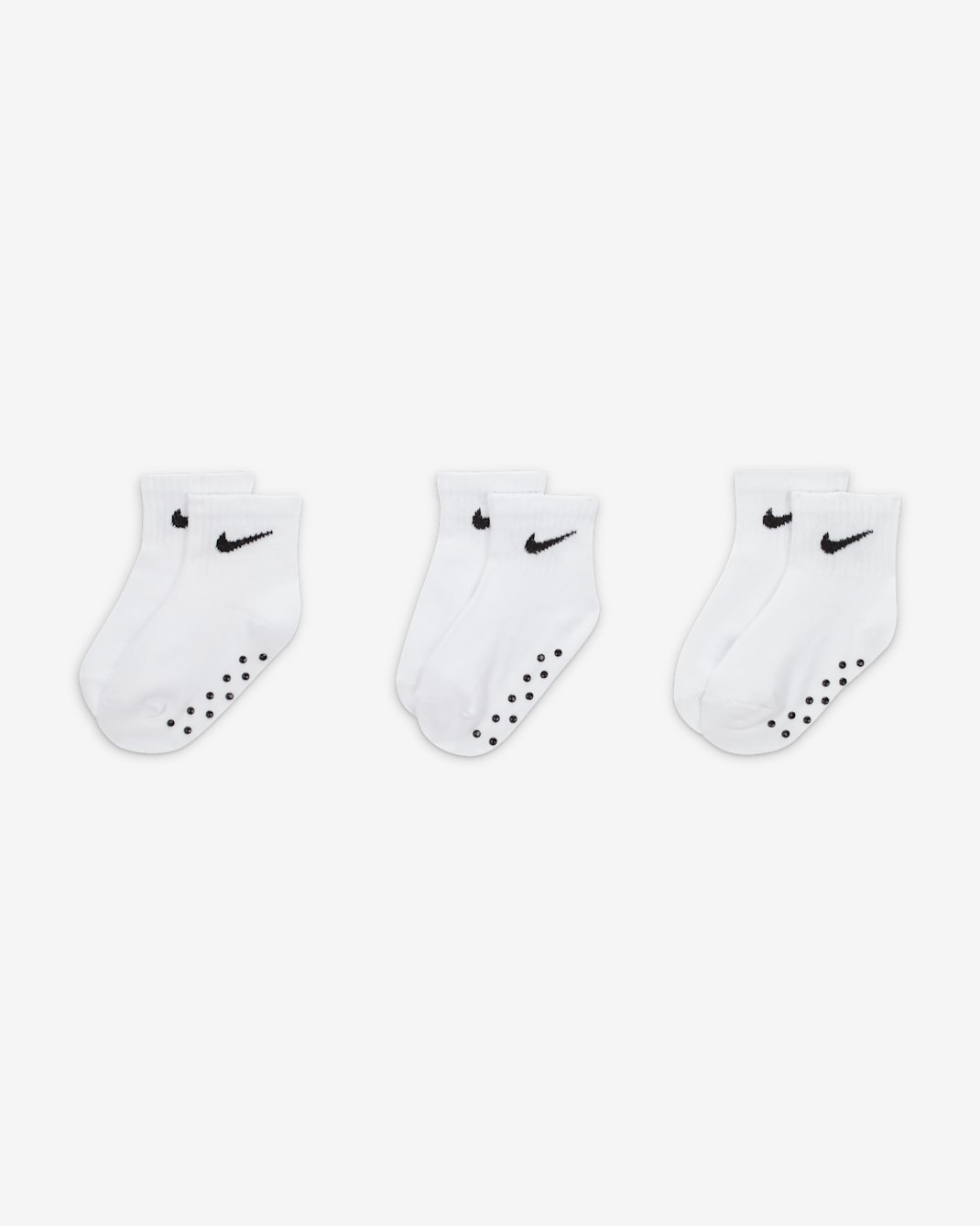 Nike Toddler Swoosh Ankle Gripper Socks (3-Pairs) - White