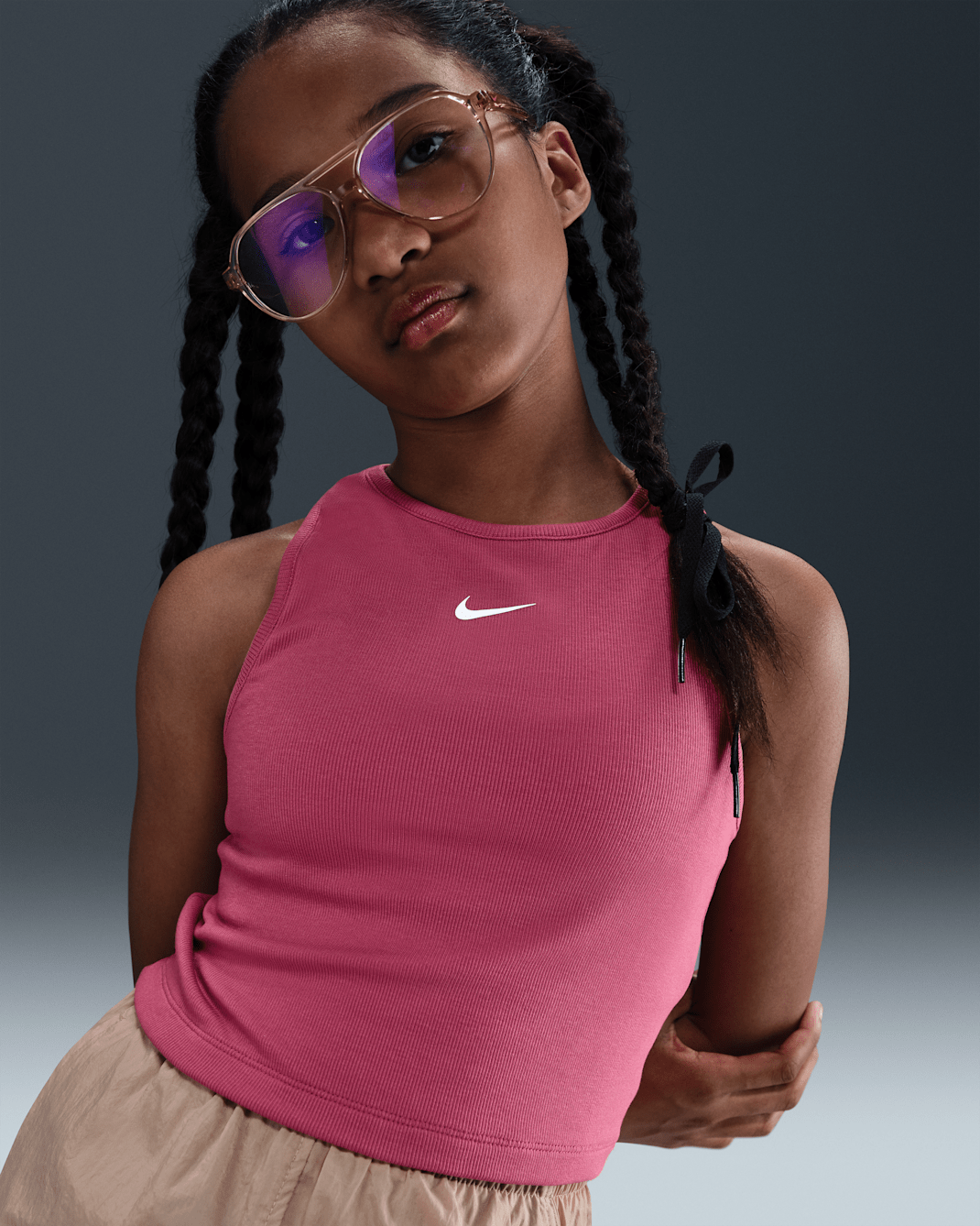 Nike Sportswear Girls' Ribbed Tank Top - Sweet Beet