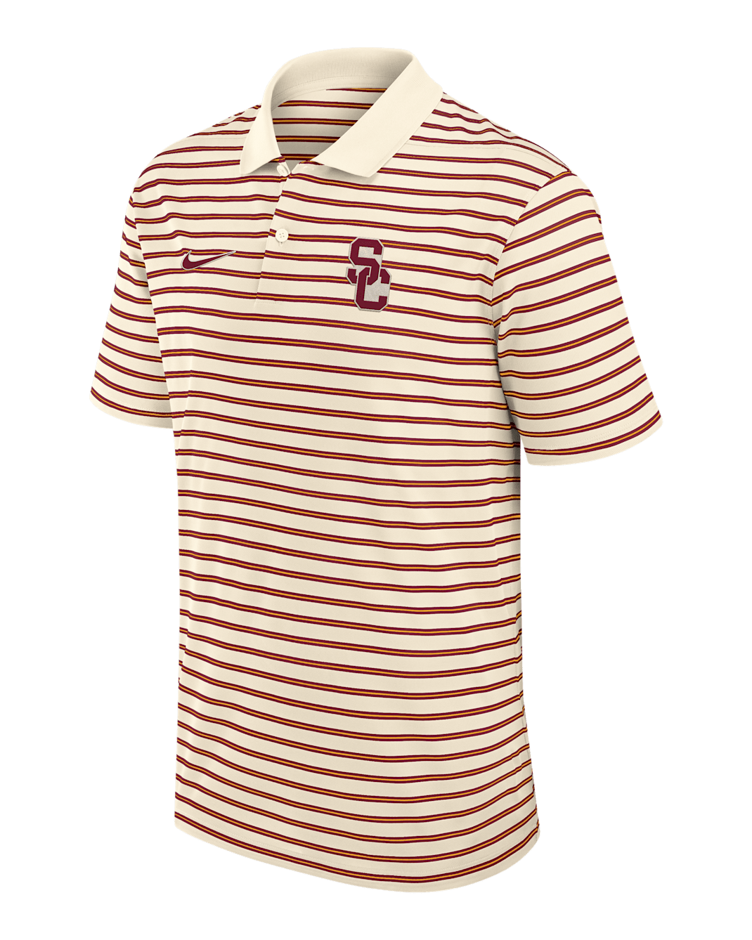 USC Striped Men's Nike Dri-FIT College Polo - Tan/Beige