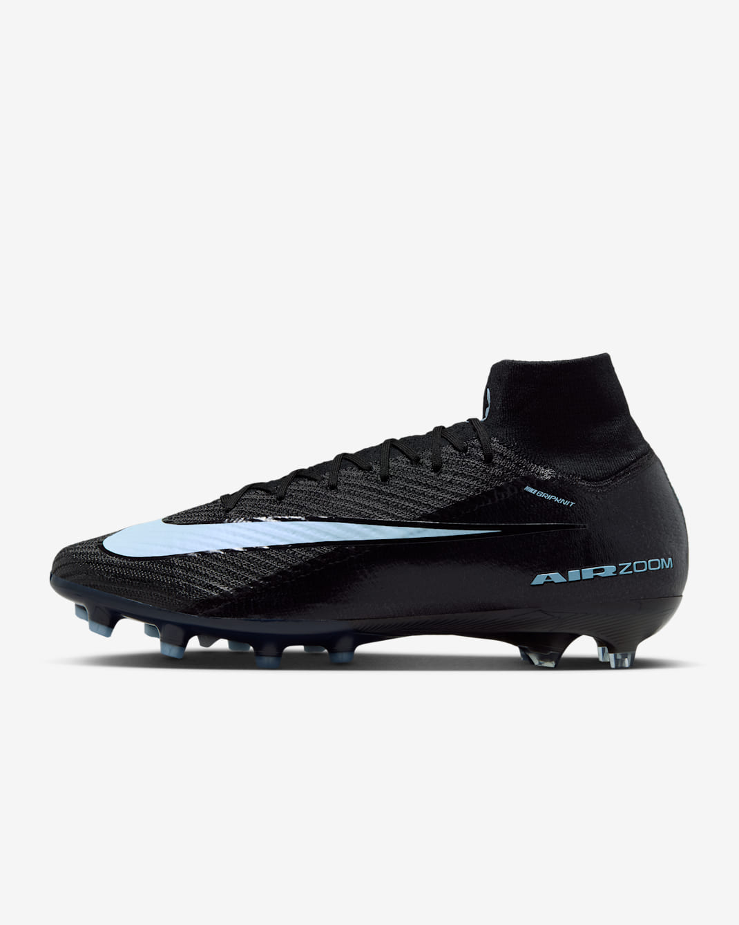 Nike Mercurial Superfly 10 Elite Artificial-Grass High-Top Soccer Cleats - Black/Ice Blue
