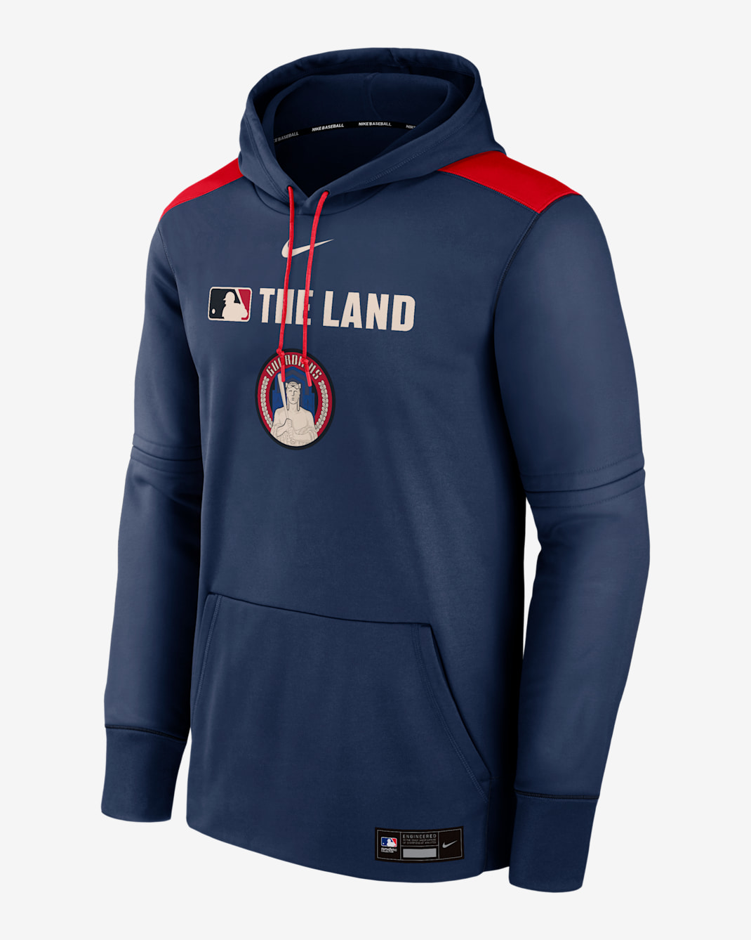 Sudadera con gorro sin cierre Nike Therma de la MLB para hombre Cleveland Guardians Authentic Collection City Connect - Azul marino