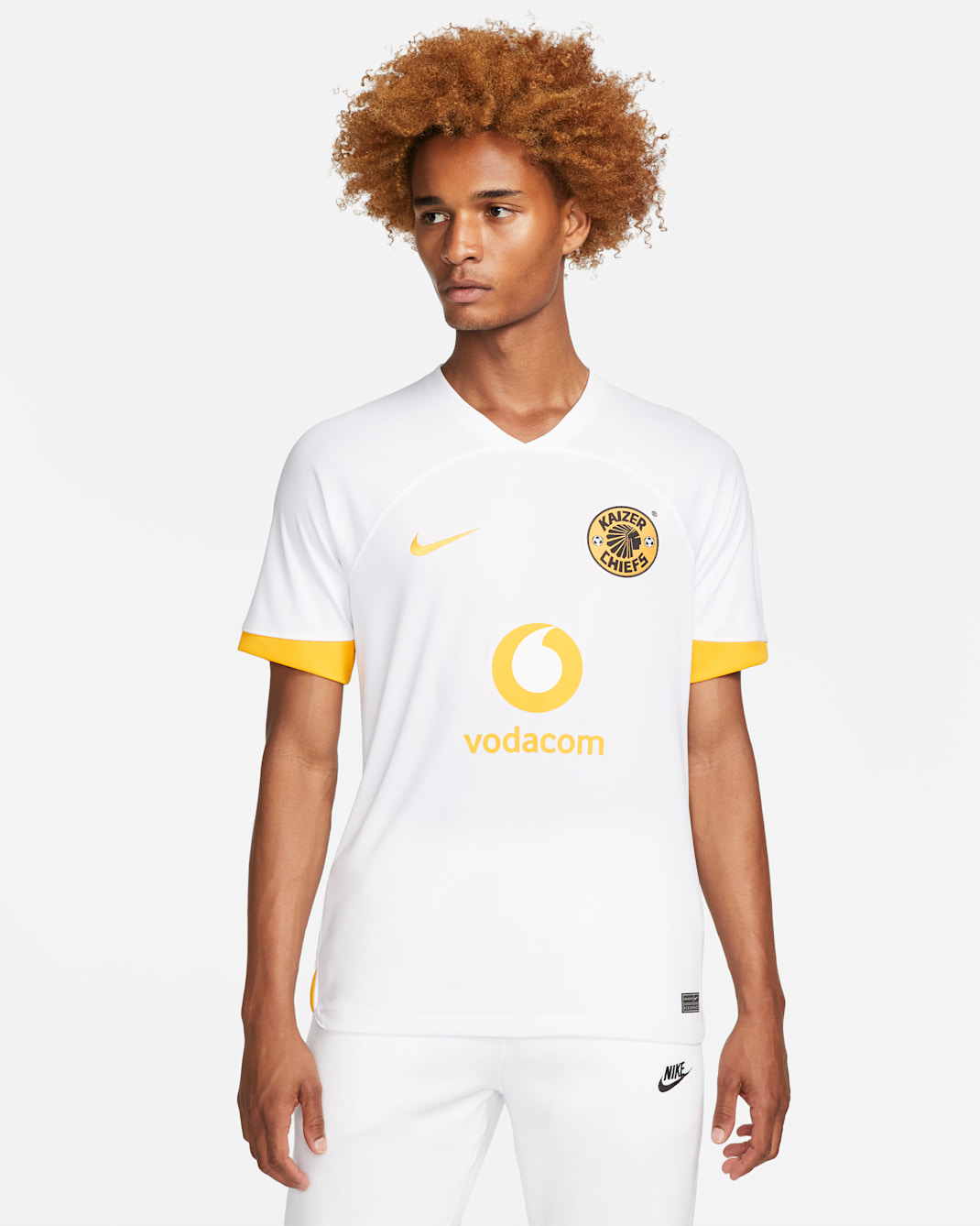 Kaizer Chiefs F.C. 2022/23 Stadium Away Men's Nike Dri-FIT Football Shirt - White/White/Taxi/Taxi
