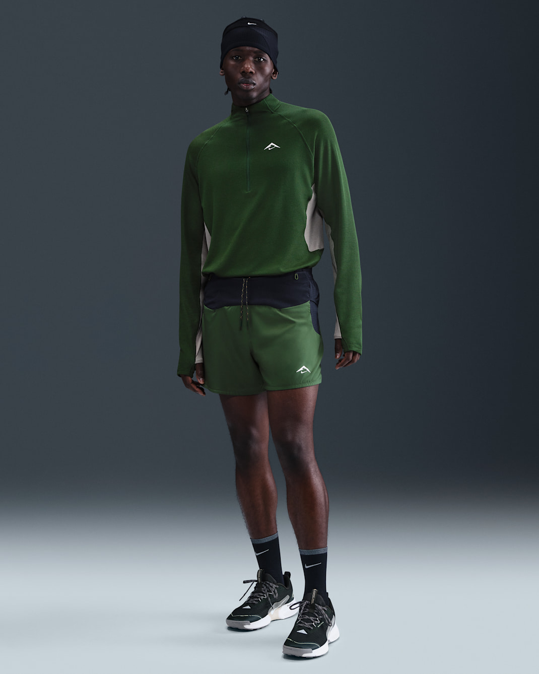 Nike Trail Second Sunrise Men's 12.5cm (approx.) Dri-FIT ADV Brief-Lined Running Shorts - Fir/Obsidian/Ochre/Summit White