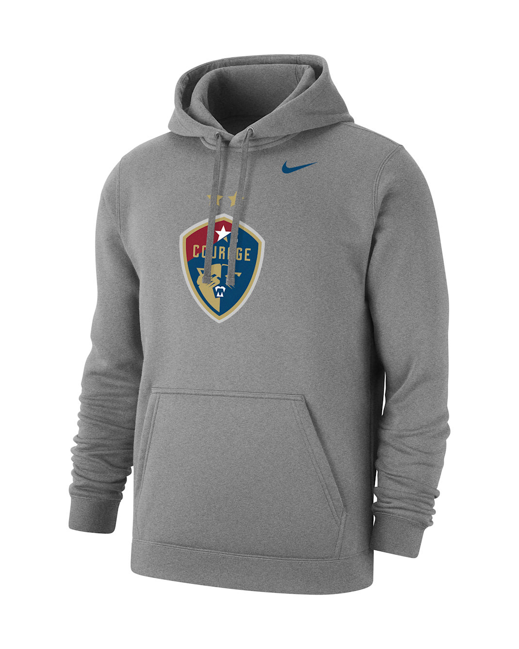 Sudadera con gorro de fútbol Nike para hombre North Carolina Courage Club Fleece - Gris oscuro jaspeado