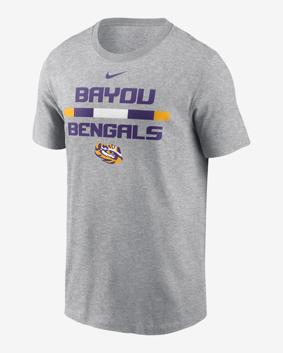 Playera universitaria Nike para hombre LSU Tigers DNA Lockup - Gris oscuro jaspeado